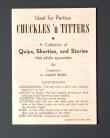 Chuckles'n Titters A Collection Of Quips, Shorties, & Stories 1953 Hurry Burd