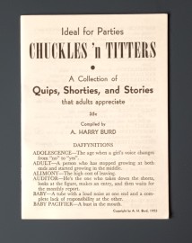 Chuckles'n Titters A Collection Of Quips, Shorties, & Stories 1953 Hurry Burd
